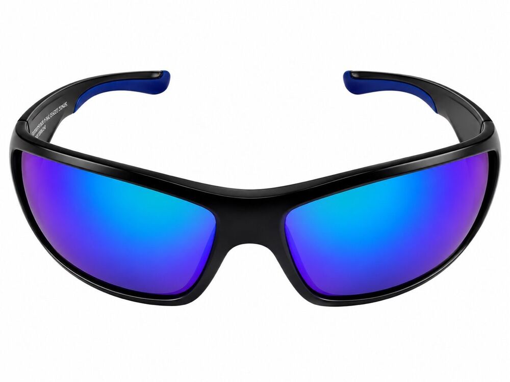 HUK Spearpoint Polarized Sunglasses Smoke Blue Mirror Lens Black Frame Fishing